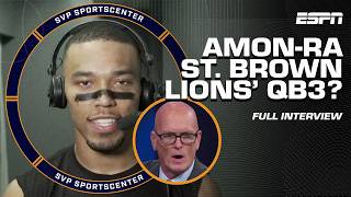 AmonRa St Brown reveals he is the Lions QB3 after HUGE MNF win 🔥 FULL INTERVIEW  SC with SVP [upl. by Annhej]