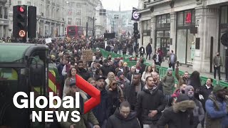 Coronavirus Antilockdown protesters march in central London [upl. by Meeki]