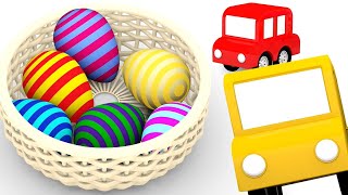 ¡Feliz Pascua pequeños coches 4 coches coloreados Dibujos animados para niños [upl. by Crosby]