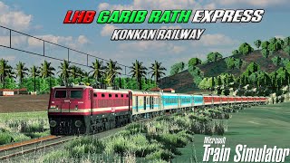 New LHB Garib Rath Express 12201 on Konkan Railway  Mumbai LTT to Kochuveli Journey MSTS LIVE 🌟🚄 [upl. by Schuster474]