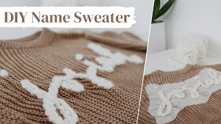 How to Embroider a Name on a Knit Sweater Using the Chain Stitch  Quick amp Easy Personalized DIY [upl. by Nytsrik]