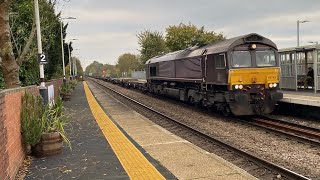 “Belmond Royal Scotsman” 66743 GBRf 4E14 containers 0834 24E Lea Road 1112024 [upl. by Ramej]