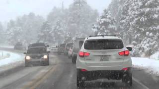 Winter Driving in Northern Arizona  Between Show Low and Payson ran into some Snow [upl. by Nerin]