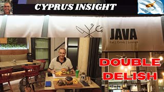 Java Lounge Pernera Cyprus  Double Delish Food [upl. by Lunnete994]