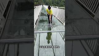 Cleaning glass bridge in China shortvideos [upl. by Nnuahs]