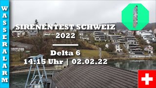 Sirenentest Schweiz 2022  Baden  Delta 6  TK  Wasseralarm [upl. by Milman]