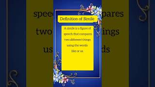 Simile figure of speech  Simile Definition  What is Simile [upl. by Notlehs]