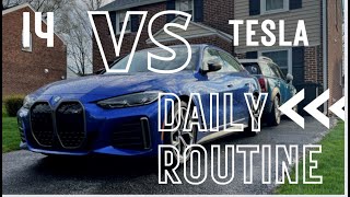 BMW i4 vs Tesla Model 3  Daily Grind Comparison [upl. by Ainez]