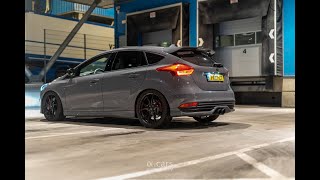 Ford Focus ST MK35 Pops and crackles with Stratified tune Full Milltek exhaust and Cobb Accessport [upl. by Enomrej834]