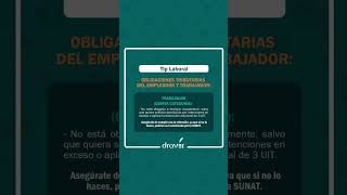 OBLIGACIONES TRIBUTARIAS DEL EMPLEADOR Y TRABAJADOR draver peru negocios Tiplaboral [upl. by Hillhouse57]