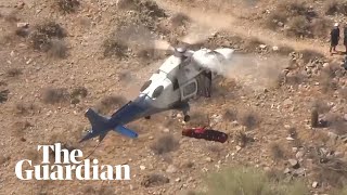 Helicopter rescue of injured hiker in Arizona spins out of control [upl. by Anet]