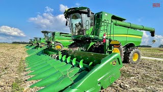 2800 Acre Corn Field Harvested by JOHN DEERE S790 Combines [upl. by Haas]