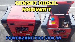 GENSET SILENT MODEL KOPER powerzone MDG 6700 SS6000WATT [upl. by Cicily414]