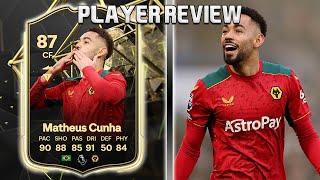 OP BEAST 87 TOTW CUNHA PLAYER REVIEW EA FC 24 ULTIMATE TEAM [upl. by Alra992]