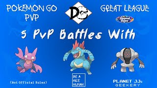 Pokémon GO PvP  Great League 5 Rounds Gligar Shadow  Feraligatr  Registeel [upl. by Ayatnohs]