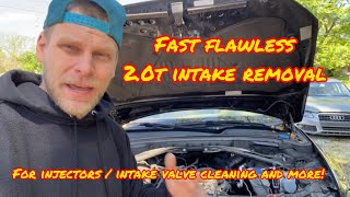 20t tfsi Audi VW 8min Intake Manifold Removing Master Tech moving Fast a4 a5 a6 q5 b8 injector [upl. by Natsirk632]