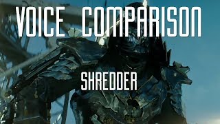 Voice Comparison Shredder TMNT Updated [upl. by Iglesias]