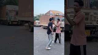 Handshake with friends 😂 comedy friends brother funny handshake memes viralvideo perfect [upl. by Aynodal292]