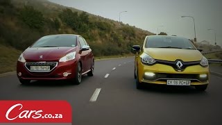 Head to Head  Peugeot 208 GTi vs Renault Clio RS [upl. by Nnylyar523]