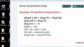 Quelque Proprietes Importants Pour les Polynômes  Cours Algèbre S1SMPCSVTU [upl. by Sirej317]