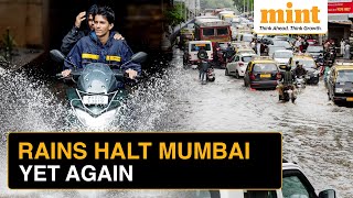 Mumbai Rain Heavy Monsoon Downpur Brings Traffic To A Halt Hits Businesses [upl. by Neehsar]