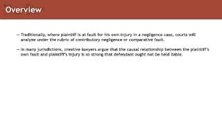 Torts lecture Relationship between Proximate Cause and Plaintiffs Fault  quimbeecom [upl. by Ibok456]