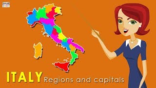 Learn Regions and Capitals of Italy  Country Map of Italy  Geography for Students [upl. by Alam]