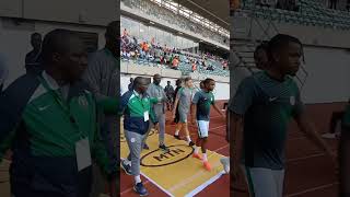 Troost Ekong super eagles Captain leading the players out Hes indeed a Leader [upl. by Ydoc]