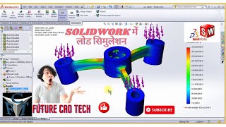 Load  Simulation Spider  Crank  Shaft in solidworks futurecadtech [upl. by Nitsew]