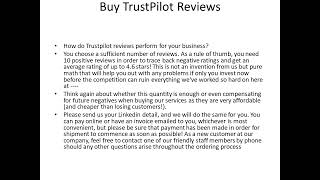 Buy TrustPilot Reviews [upl. by Acker]