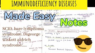 Immunodeficiency Diseases  with Examples Notes immunology 😎😎 [upl. by Ahsieyk]