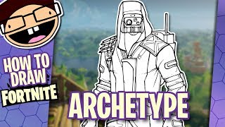 How to Draw ARCHETYPE Fortnite Battle Royale  Narrated Easy StepbyStep Tutorial [upl. by Inat]