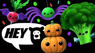 Hey Bear Sensory  Happy Halloween Dance Party  Funky Veggies New Video [upl. by Zelazny]