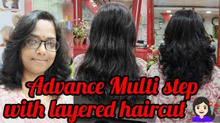 Advance Multi step with layered haircut for Indian woman hair cutting vlogsDazzlerHairBeautyHub [upl. by Nalyr]