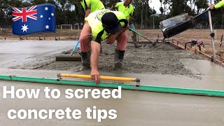 How to screed concrete tips [upl. by Rillis]