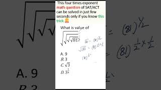 Only this Trick solves this math SAT ACT math problem in few seconds math actprep satprep [upl. by Ahsiemat]