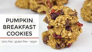 Pumpkin Breakfast Cookies  Easy Healthy Vegan Cookie Recipe [upl. by Rosdniw]