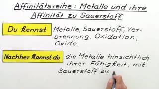 METALLE UND IHRE AFFINITÄT ZU SAUERSTOFF  Chemie [upl. by Akcimehs]