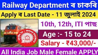 Railway New Recruitment 2024Railway New JobsRailway New VacancyHow To Apply Railway Jobs [upl. by Nnylakcaj989]