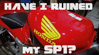 Have I ruined my SP1 Refinishing the swing arm Honda VTR service and upgrade project part 7 RC51 [upl. by Aztinad757]