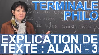 Explication de texte Alain  partie 3  Philosophie  Terminale  Les Bons Profs [upl. by Ahter]