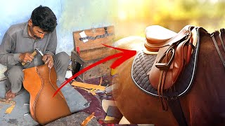 Handmade saddle making  polo english horse saddle made with great sakils  western saddle and pads [upl. by Elyssa977]