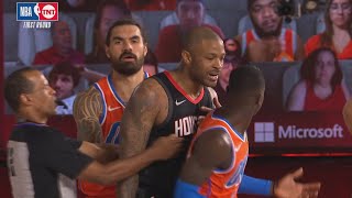 Westbrook Returns Schroder Tucker Ejected Game 5 2020 NBA Playoffs [upl. by Erodasi]