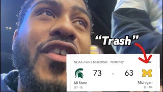 I WENT TO THE MICHIGAN VS MICHIGAN STATE GAME… MY TEAM IS TRASH [upl. by Ryle]