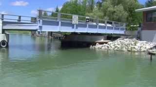 Alanson Swing Bridge Michigan Inland Waterway [upl. by Ymmor]