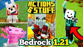 🟢 Actions and Stuff Las Mejores Animaciones REALISTAS de MCPE 121X  Textura Animaciones Bedrock [upl. by Henn]