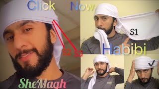 How To Tie white شیماغ Like Arabic  SheMagh style tutorial  majid shah [upl. by Chesna]