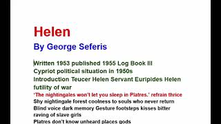 Helen by George Seferis Hindi Summary [upl. by Leseil]