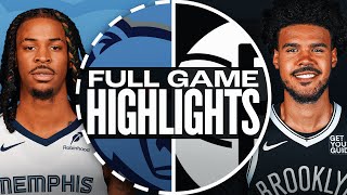 GRIZZLIES at NETS  FULL GAME HIGHLIGHTS  November 4 2024 [upl. by Augusto213]