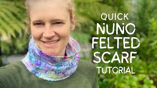 How to Make a Wet Felted Nuno Scarf Neck Warmer Fast Easy amp Fun Beginner Style StepbyStep [upl. by Aenit]